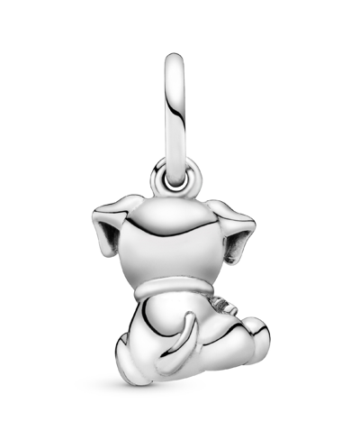 Pandora Sterling Silver Labrador Puppy Dog Dangle Charm In Black