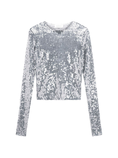 Shop 16arlington Women's Wake Tanith Sequined Top In Chrome