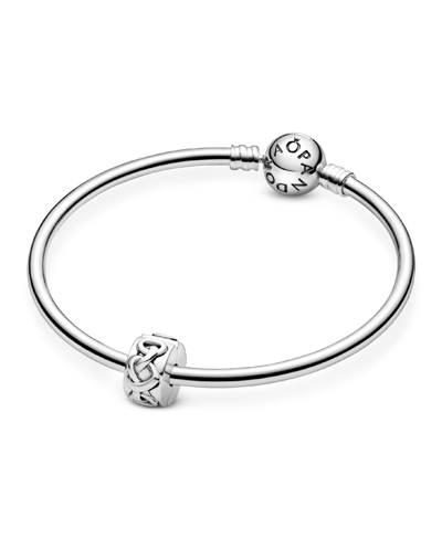 Pandora Sterling Silver Knotted Hearts Clip Charm In Silver