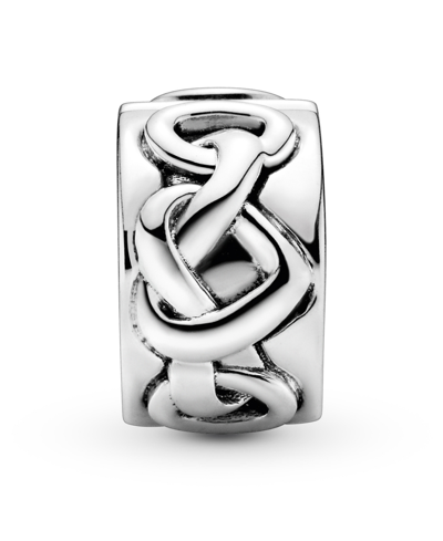 Pandora Sterling Silver Knotted Hearts Clip Charm In Silver