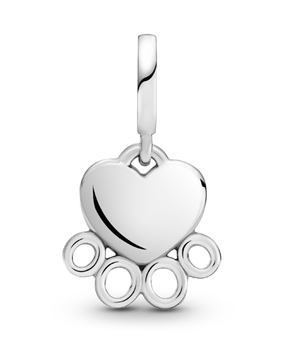 Pandora Sterling Silver Hearts Paw Print Dangle Charm In Silver