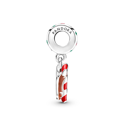 Pandora Sterling Silver Gingerbread Man Dangle Charm In Multicolor