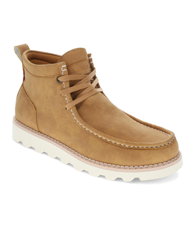 Shop Levi's Men's Joshua Faux Leather Lace-up Boots In Wheat