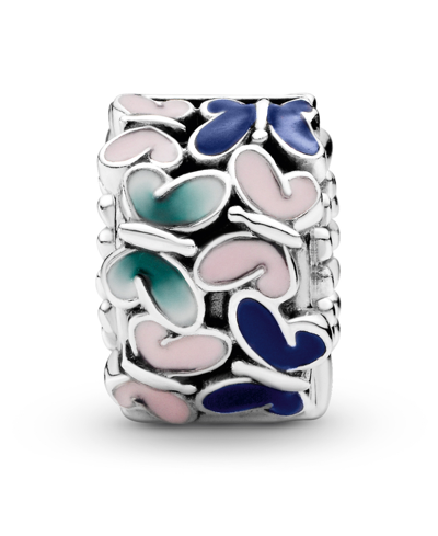Pandora Sterling Silver Butterflies Clip Charm In Multicolor