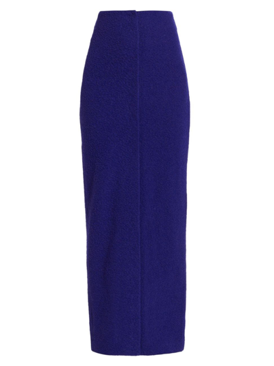 Shop A.w.a.k.e. Women's Wool Knit Maxi Pencil Skirt In Purple