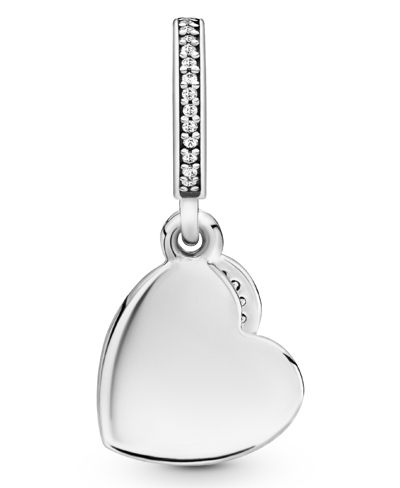 Pandora Cubic Zirconia Forever Friends Heart Dangle Charm In Clear