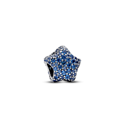 Shop Pandora Cubic Zirconia Pave Star Charm In Blue