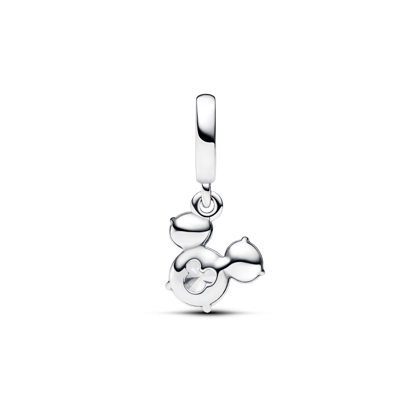 Pandora Disney Cubic Zirconia Mickey Mouse Head Silhouette Dangle Charm In Clear