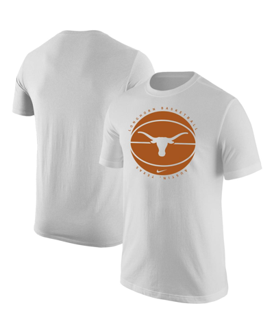 Shop Nike Men's  White Texas Longhorns Basketball Logo T-shirt