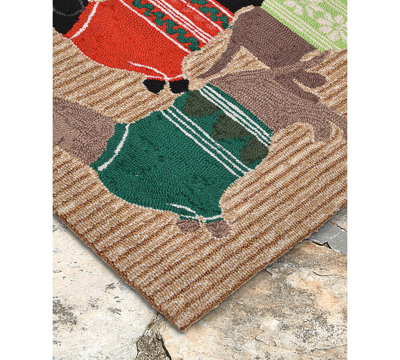Shop Liora Manne Front Porch Indoor/outdoor Holiday Hounds Neutral 2' X 3' Area Rug In Tan,beige