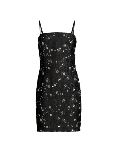 Shop Milly Women's Skyla Jacquard Beaded Minidress In Black