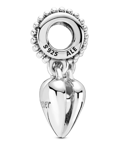 Pandora Sterling Silver Aunt Niece Split Heart Dangle Charm In Silver