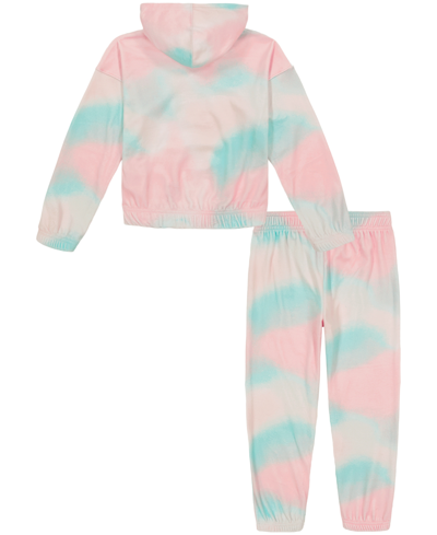 Shop Under Armour Little Girls Soft Blur Velour Hoodie Sweatsuit In Pink Fizz