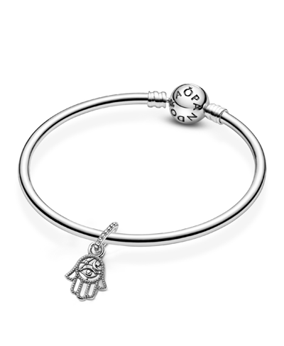 Pandora Sterling Silver Protective Hamsa Hand Dangle Charm In Silver