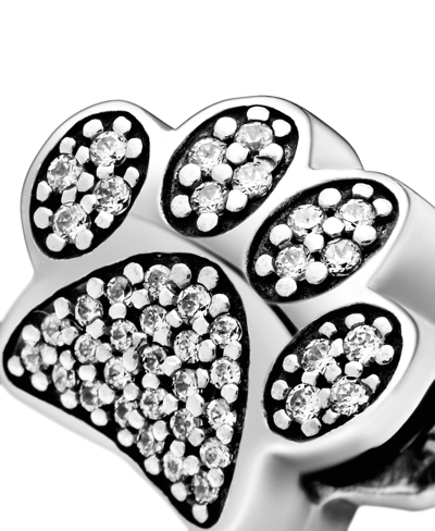 Pandora Cubic Zirconia Sparkling Paw Print Charm In Clear
