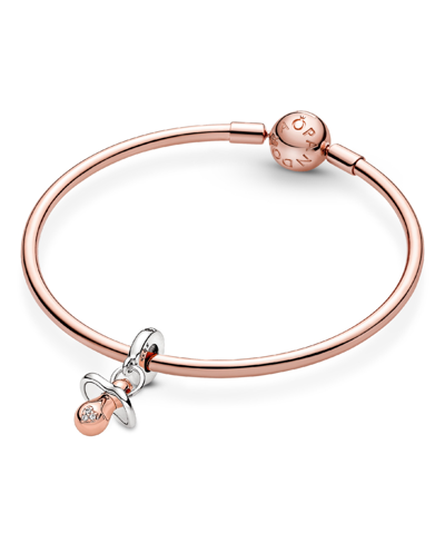 Pandora Cubic Zirconia Baby Pacifier Dangle Charm In Clear