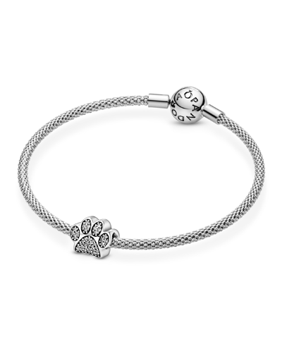 Pandora Cubic Zirconia Sparkling Paw Print Charm In Clear
