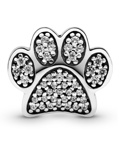 Pandora Cubic Zirconia Sparkling Paw Print Charm In Clear