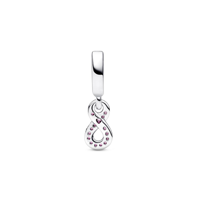 Pandora Crystals Sparkling Infinity Dangle Charm In Pink