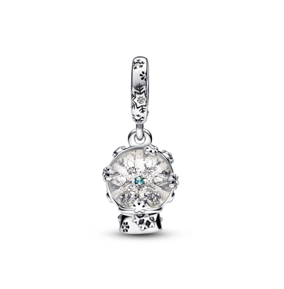 Shop Pandora Cubic Zirconia Snowflake Snow Globe Dangle Charm In Turquoise