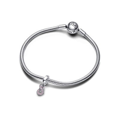 Pandora Crystals Sparkling Infinity Dangle Charm In Pink