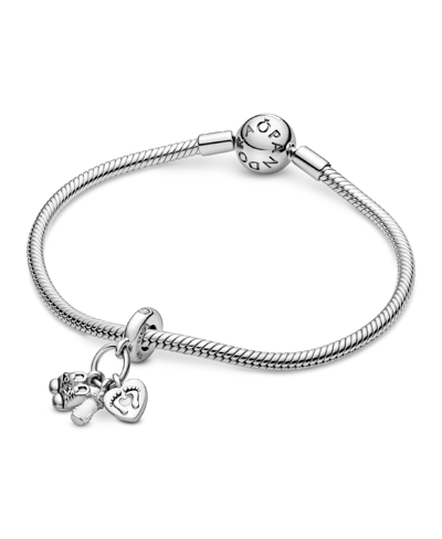 Pandora Cubic Zirconia Baby Bottle And Shoes Dangle Charm In White