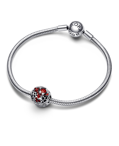 Pandora Sterling Silver Marvel Spider-man Soaring City Charm In Multicolor