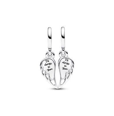 Pandora Cubic Zirconia Split Able Angel Wings Dangle Charm In Blue
