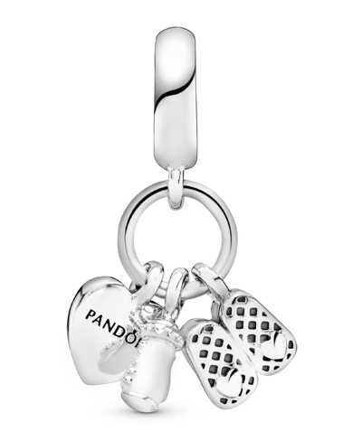 Pandora Cubic Zirconia Baby Bottle And Shoes Dangle Charm In White