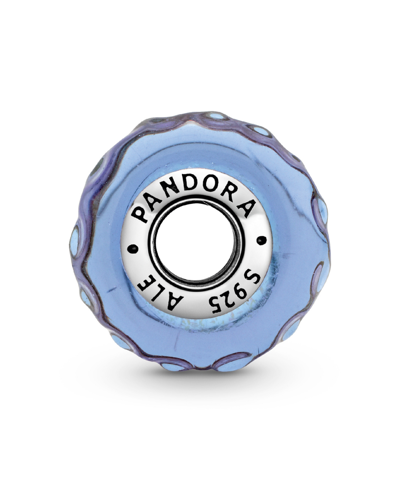 Pandora Sterling Silver Wavy Lavender Murano Glass Charm In Purple