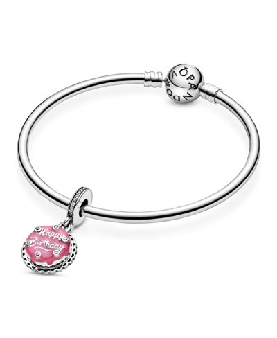 Pandora Cubic Zirconia Pink Birthday Cake Dangle Charm In Multicolor