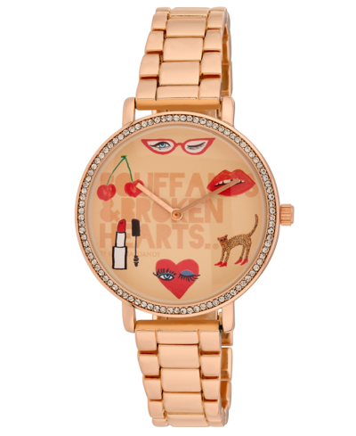 Kendra Dandy Women's Quartz Bouffants And Broken Hearts Rose Gold-tone Alloy Watch 38mm In Rose Gold