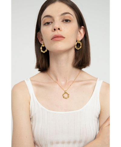 Shop Classicharms Elea Twisted Hoop Pendant Necklace In Gold