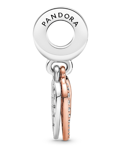 Pandora Cubic Zirconia Entwined Hearts Double Dangle Charm In Clear