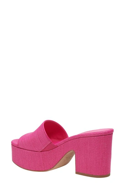 Shop Kate Spade Ibiza Raffia Platform Sandal In Rose Jam