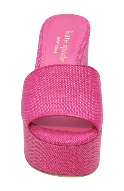 Kate Spade Ibiza Raffia Platform Sandal In Rose Jam