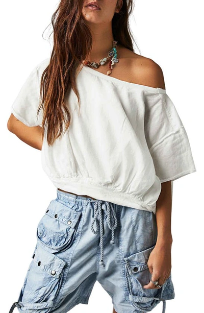 Shop Free People Cloud 9 Crop Bubble Top In Optic White