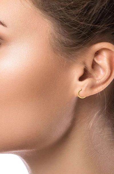 Shop A & M A&m 14k Gold Leaf Cut Hoop Earrings In Yellow Gold