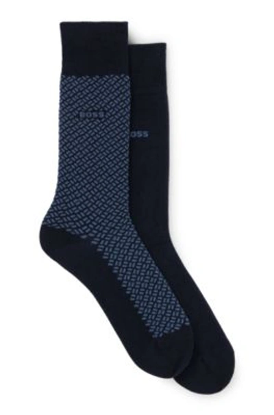 Shop Hugo Boss Two-pack Of Socks In Dark Blue