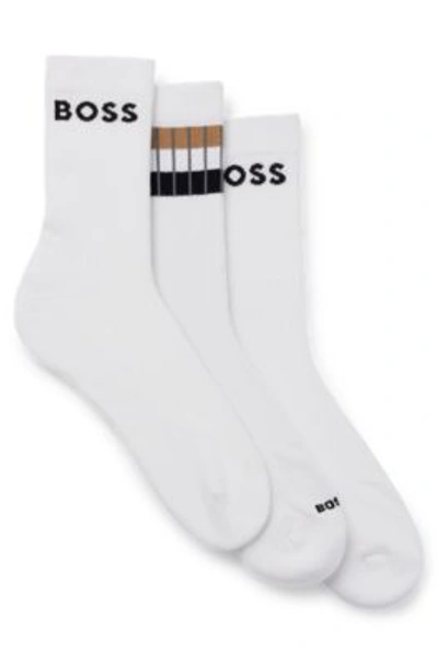 Shop Hugo Boss Three-pack Of Socks In White