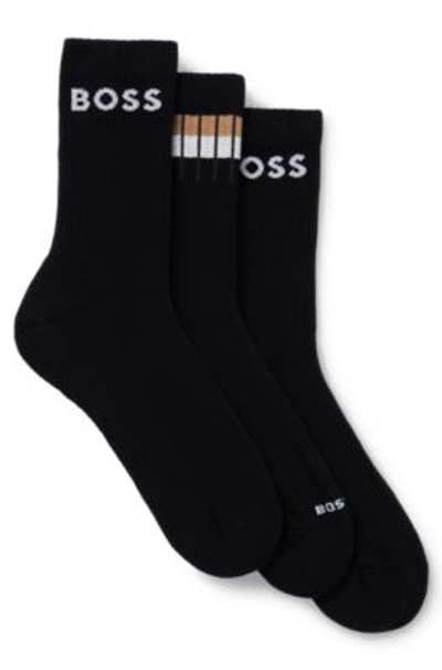 Shop Hugo Boss Three-pack Of Socks In Black