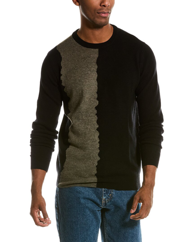 Shop Scott & Scott London Wool & Cashmere-blend Crewneck Sweater In Black