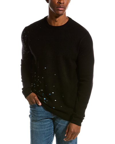 Shop Scott & Scott London Foil Wool & Cashmere-blend Sweater In Black