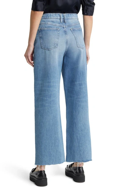 Frame Le High 'n' Tight Raw Hem Crop Wide Leg Jeans In Downpour Rips