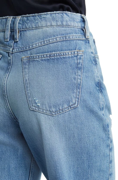 Frame Le High 'n' Tight Raw Hem Crop Wide Leg Jeans In Downpour Rips