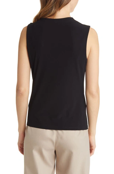 Nordstrom Pleat Shoulder Sleeveless Top In Black