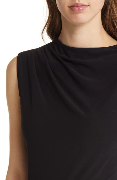 Nordstrom Pleat Shoulder Sleeveless Top In Black