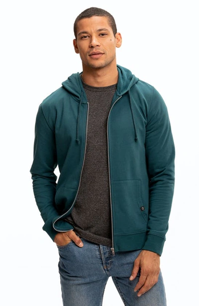 Shop Threads 4 Thought Hooded Zip Sweater In Sea Dragon