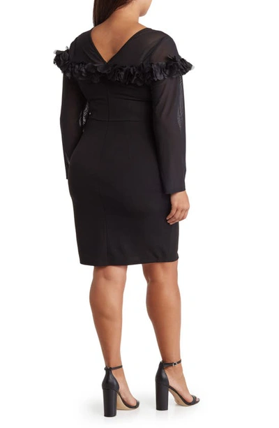 By Design Rosette Long Sleeve Dress In Black