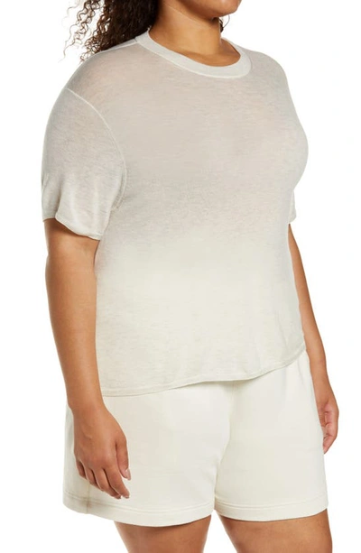 Vince Easy Short Sleeve Wool & Cashmere Blend Sweater In Heather White